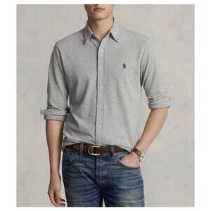 NWT Polo Ralph Lauren Featherweight Mesh Grey Heather Shirt Mens Size XL